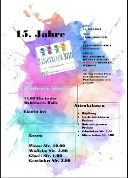 Aktuelles - Flyer Kinderclub Jojo Fest